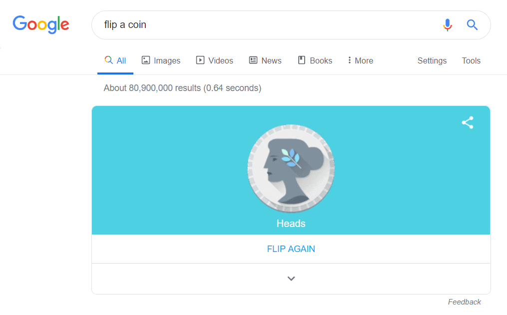 google flip a coin