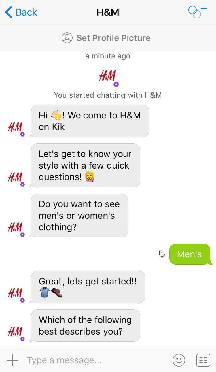 H&M chatbot