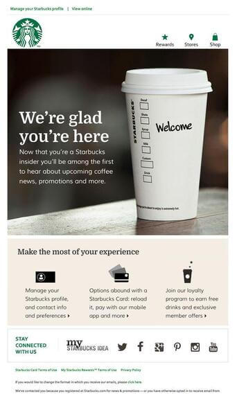 starbucks welcome newsletter