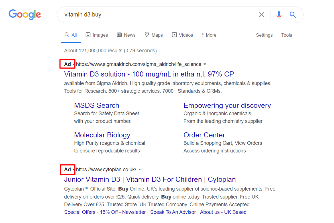 google ads example