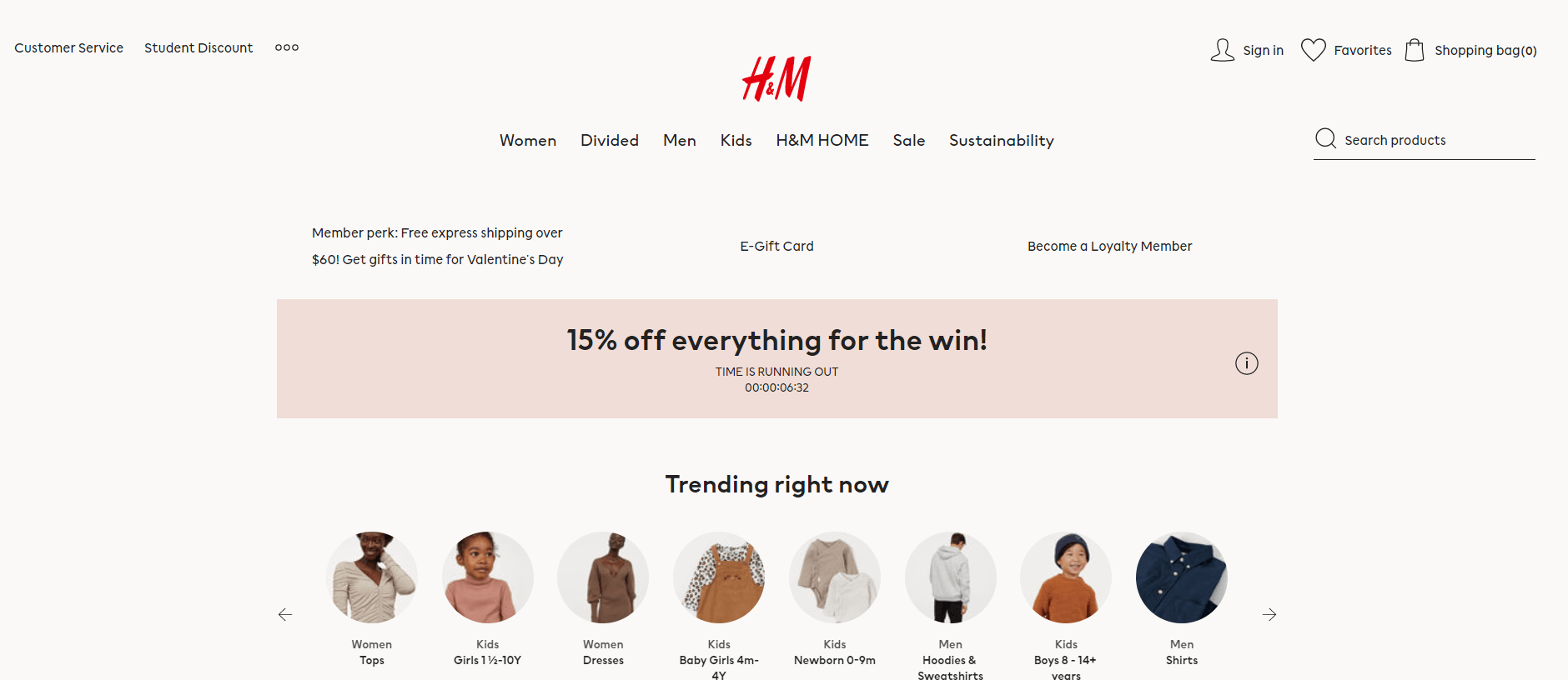 H&M discounts