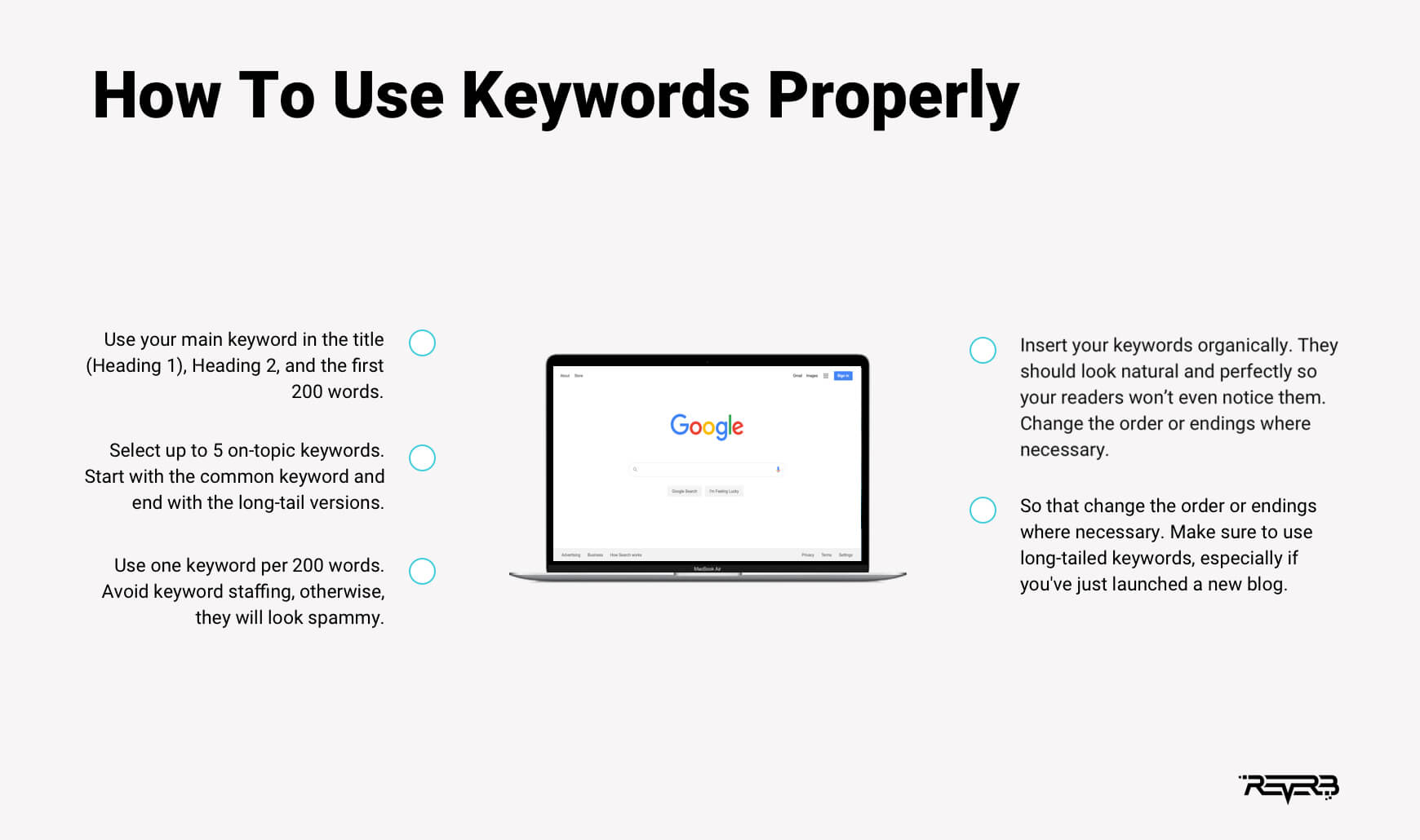 how to use keywords properly