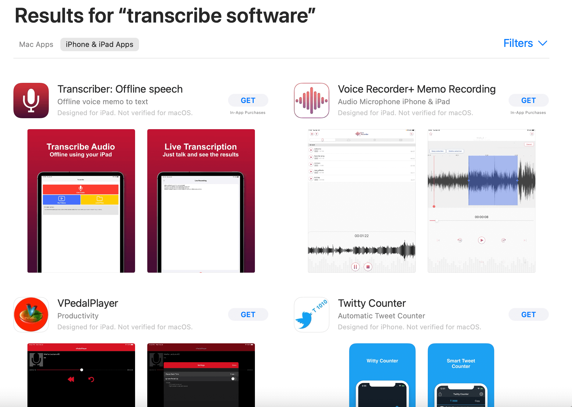 transcribe software app store