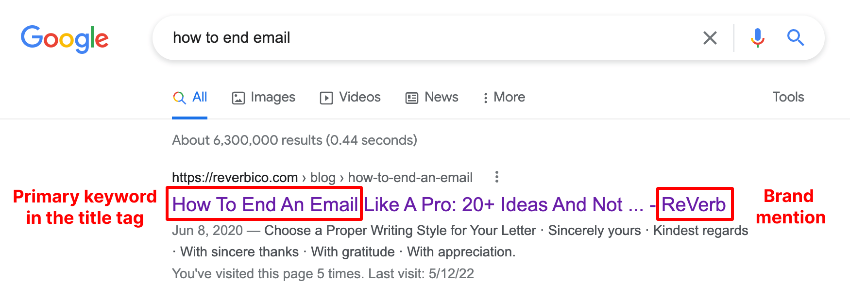 good title seo example