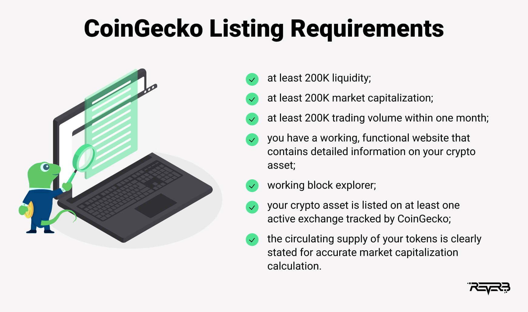 How To Get Listed On CoinGecko FastTrack Token Listing REVERB