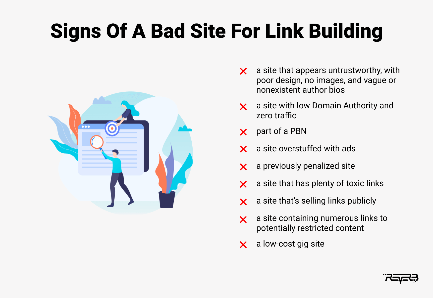 signs of bad website for link building