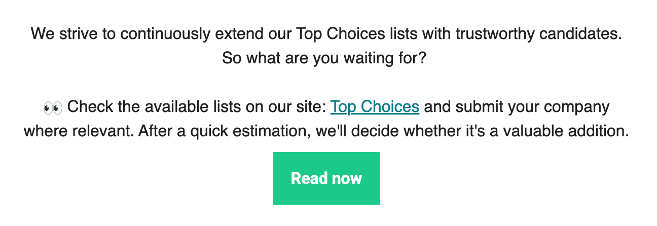 good cta in email