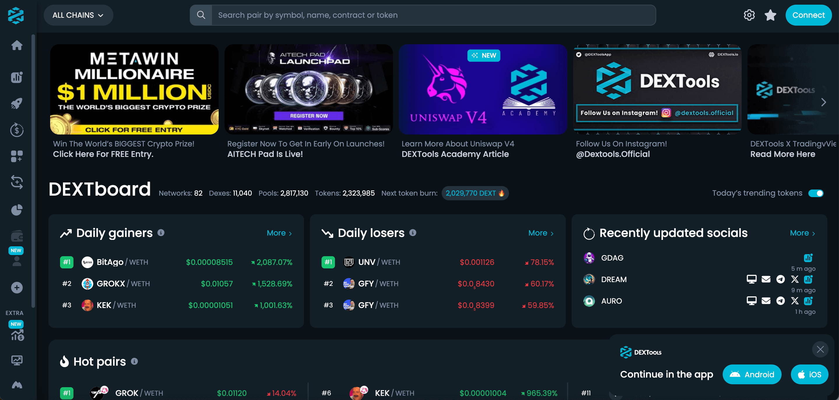 Dextools listing