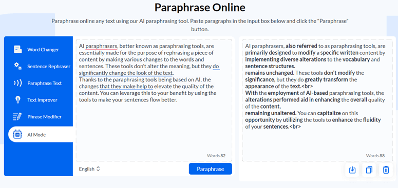 Paraphrase online