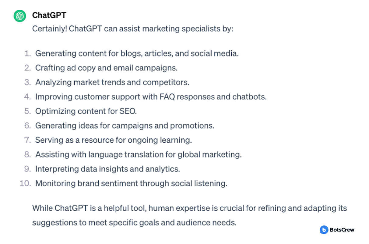 How GPT chat can help marketers