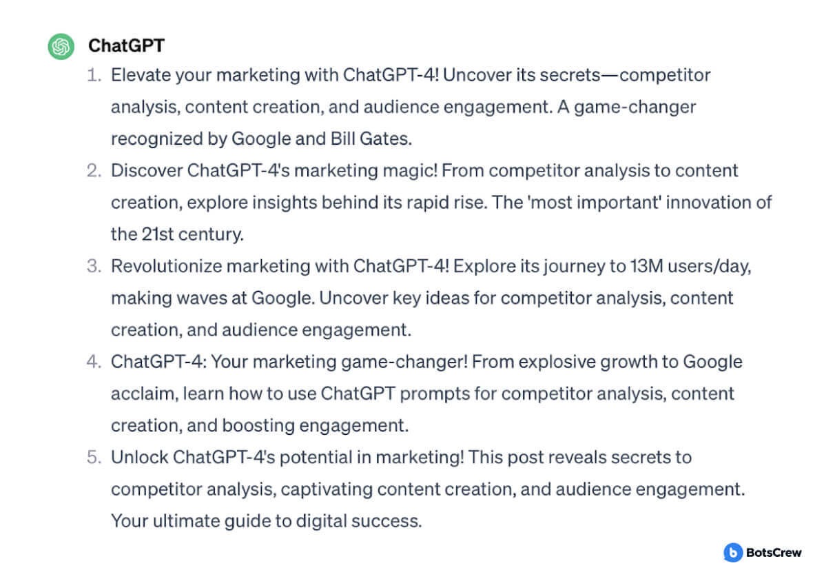 Compelling meta descriptions