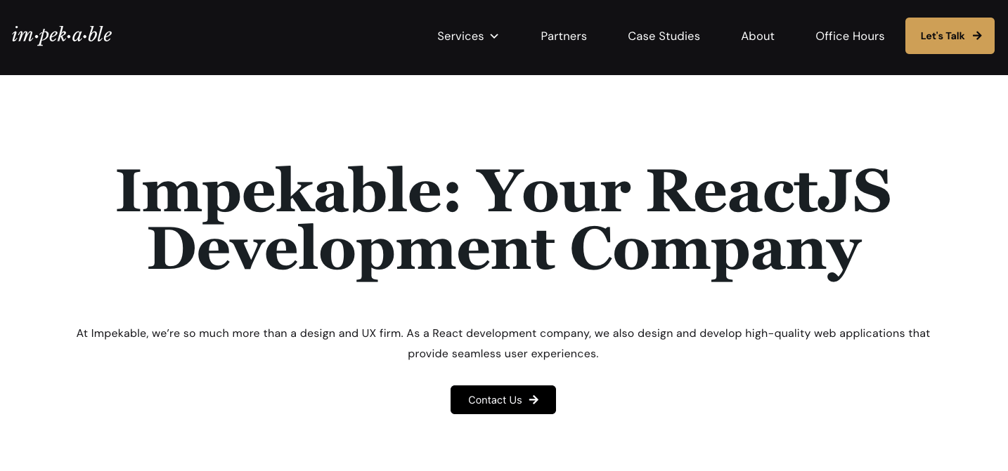 Impecable ReactJS software development company