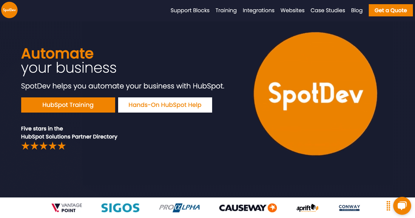 SpotDev Hubspot consulting company