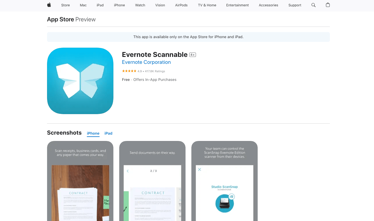 Evernote Scannable