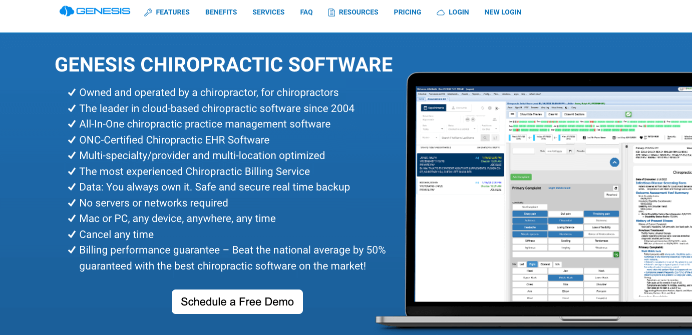 Genesis chiropractic management software