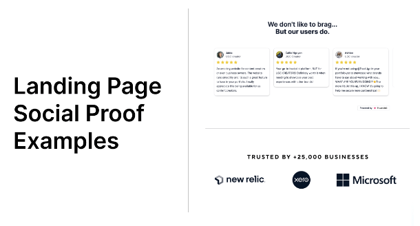 Landing page social proof examples