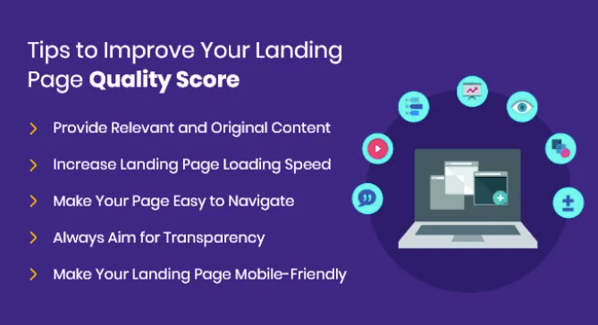 Tips for improve your landing page quality score