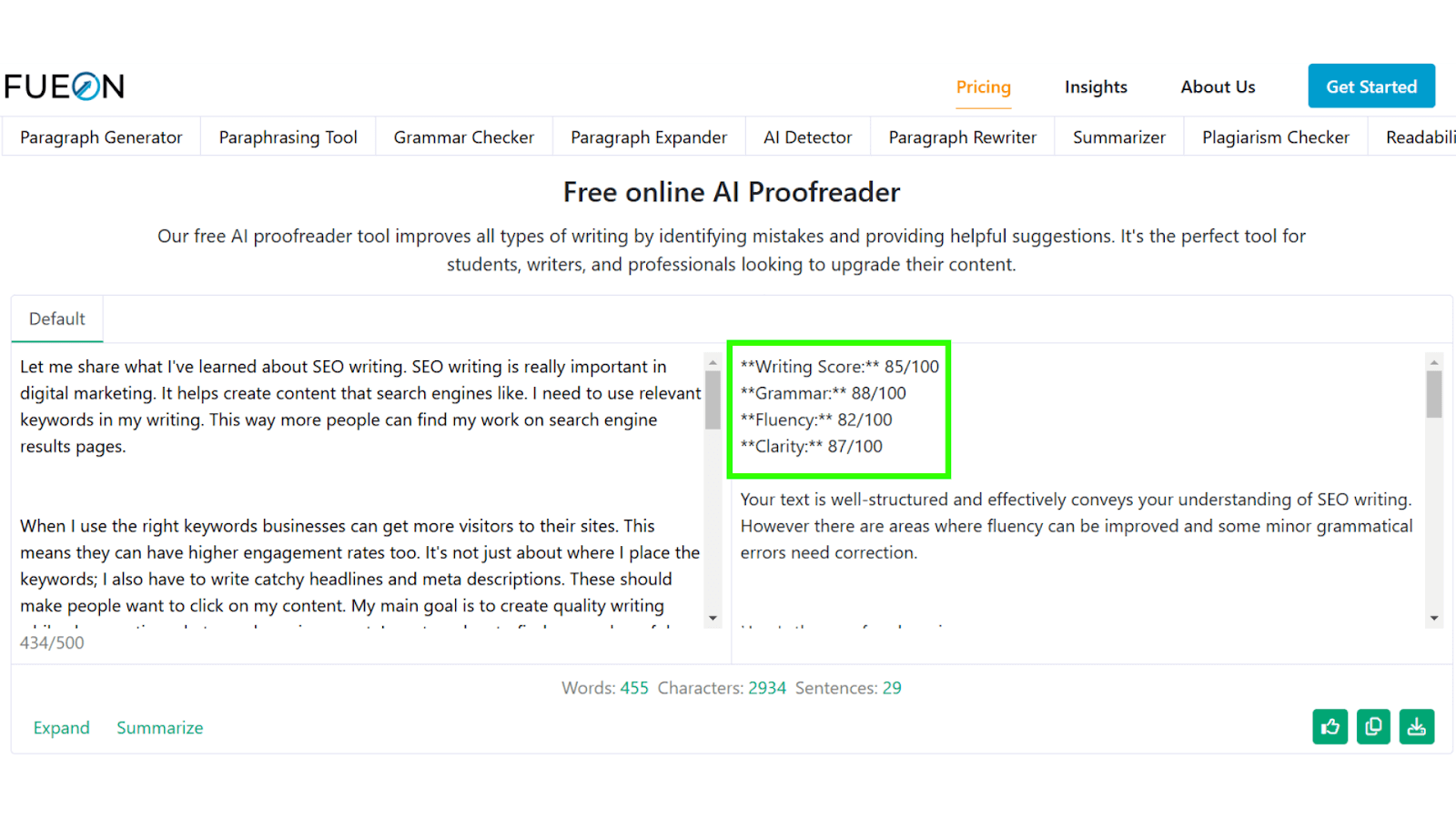 Fueon vs Grammarly