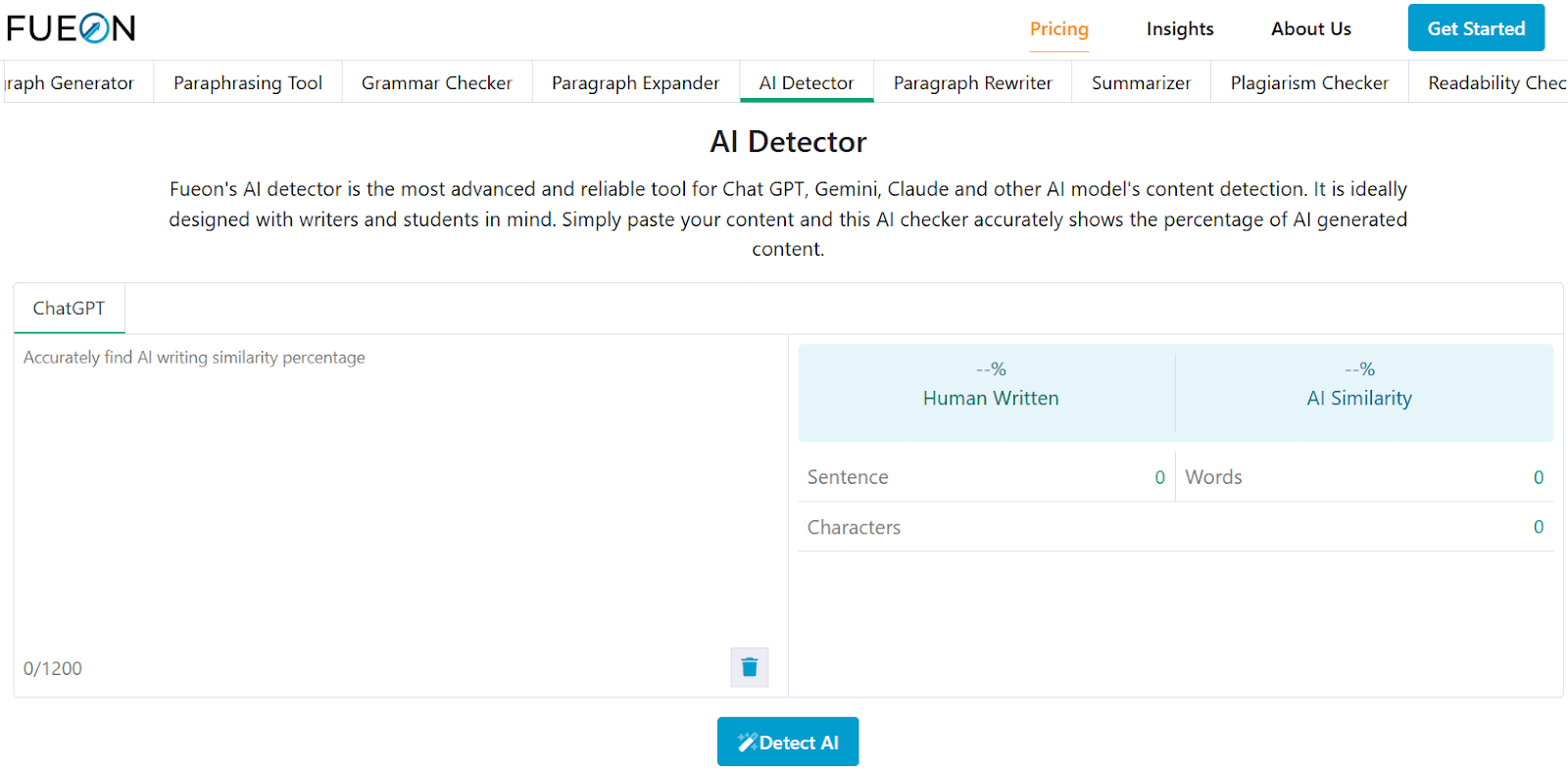 Fueon's AI detector