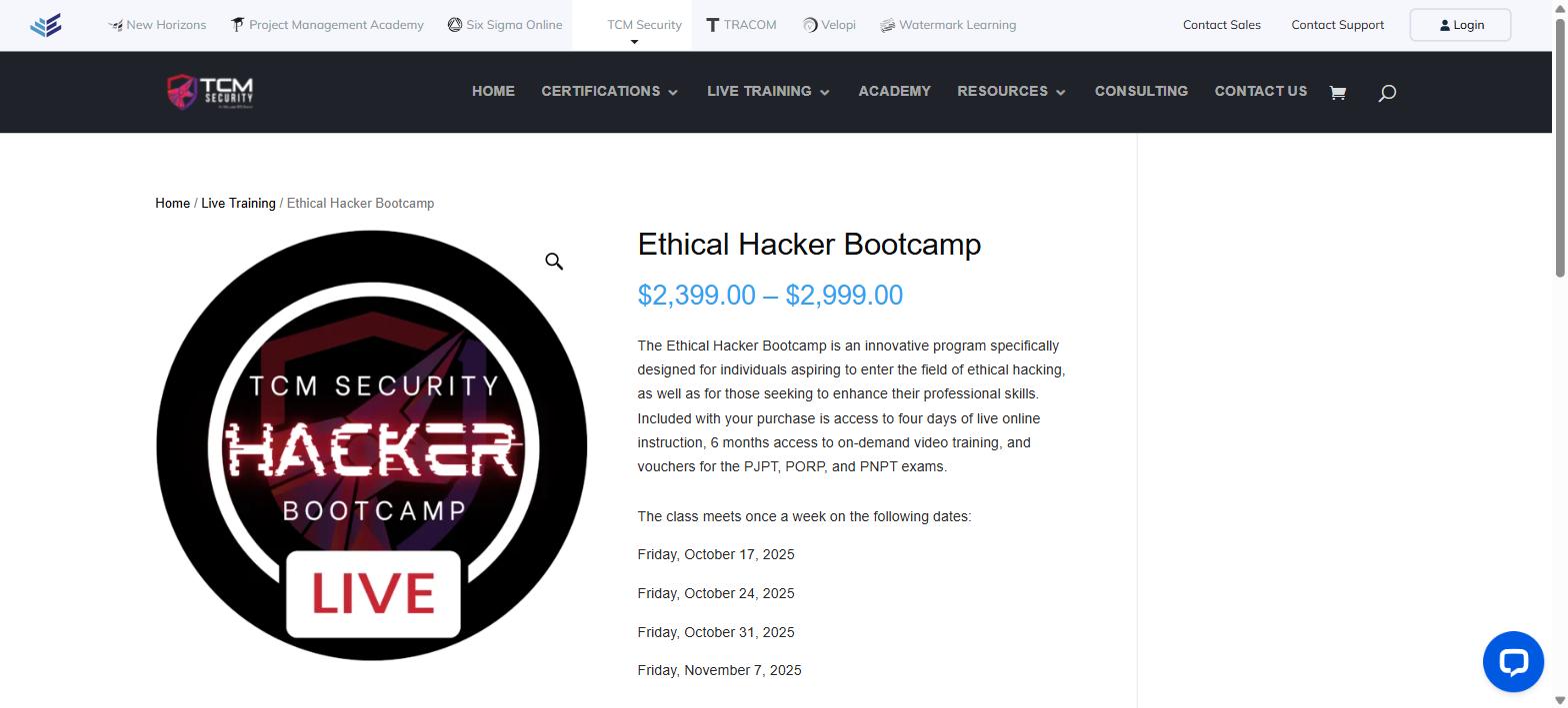 TCM Security Ethical Hacker Bootcamp