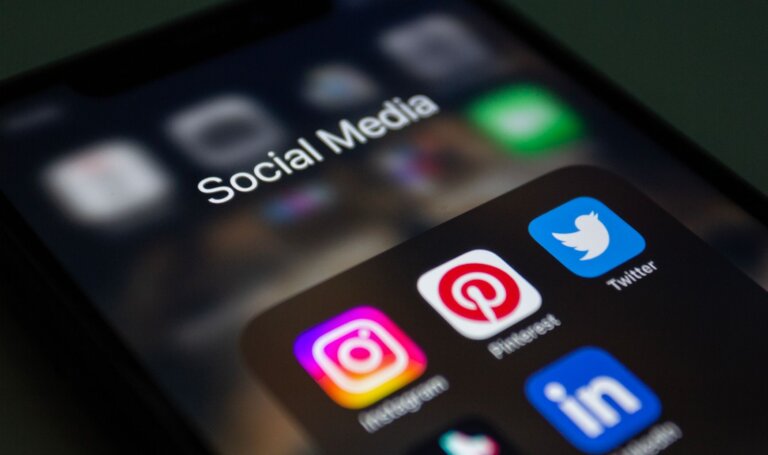 Smartphone screen showing social media apps